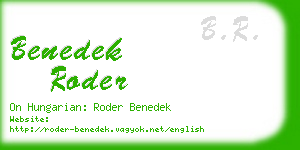 benedek roder business card